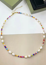 Load image into Gallery viewer, NECKLACE WITH PEARLS RAINBOW
